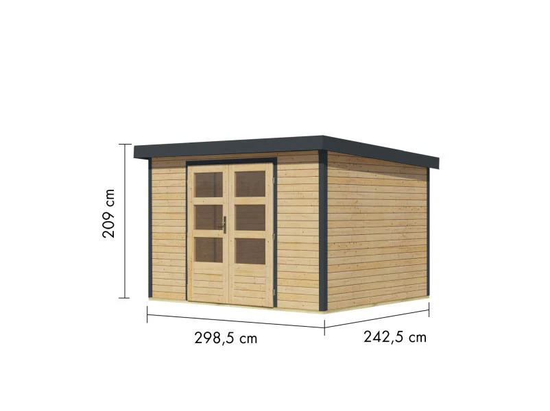 Karibu Hybrid Gartenhaus Jupiter 5 A naturbelassen/anthrazit - Image 3