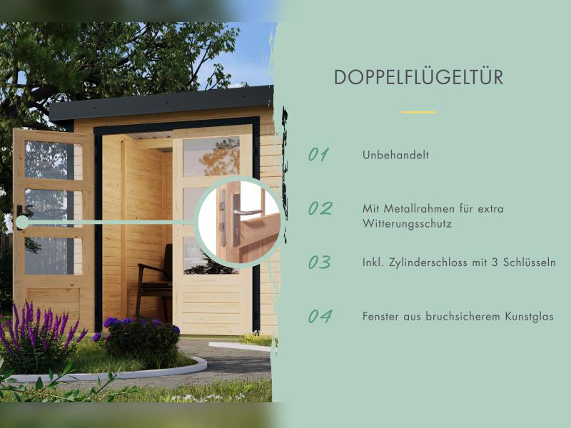 Karibu Hybrid Gartenhaus Jupiter 5 A naturbelassen/anthrazit - Image 6