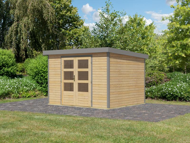 Karibu Hybrid Gartenhaus Jupiter 5 A naturbelassen/graualuminium - Image 2