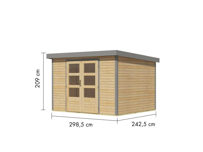 Karibu Hybrid Gartenhaus Jupiter 5 A naturbelassen/graualuminium - Image 3