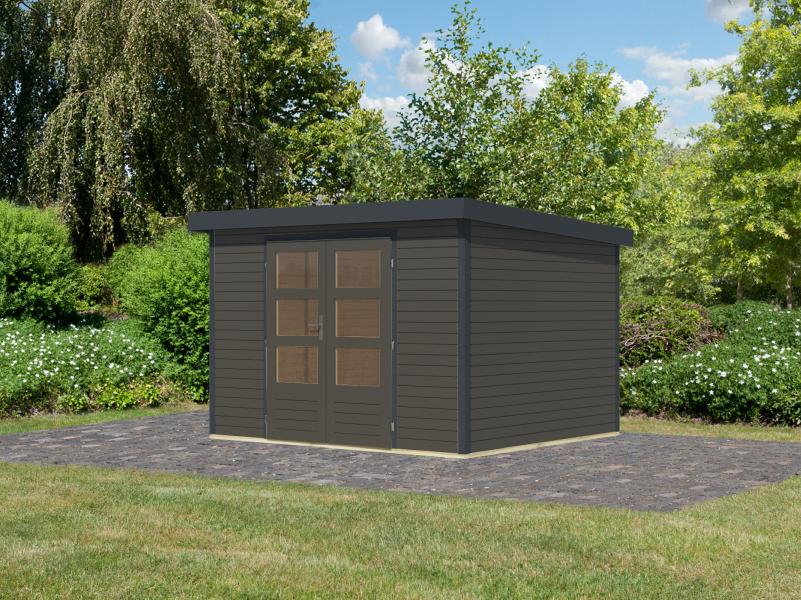 Karibu Hybrid Gartenhaus Jupiter 5 B terragrau/anthrazit - Image 2