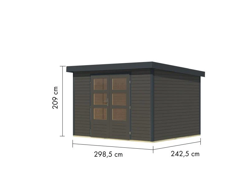 Karibu Hybrid Gartenhaus Jupiter 5 B terragrau/anthrazit - Image 3