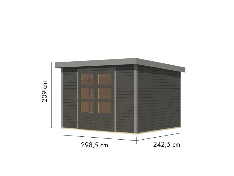 Karibu Hybrid Gartenhaus Jupiter 5 B terragrau/graualuminium - Image 3