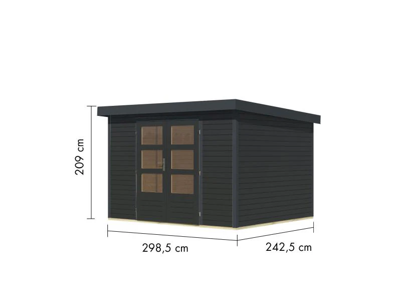 Karibu Hybrid Gartenhaus Jupiter 5 C anthrazit/anthrazit - Image 3