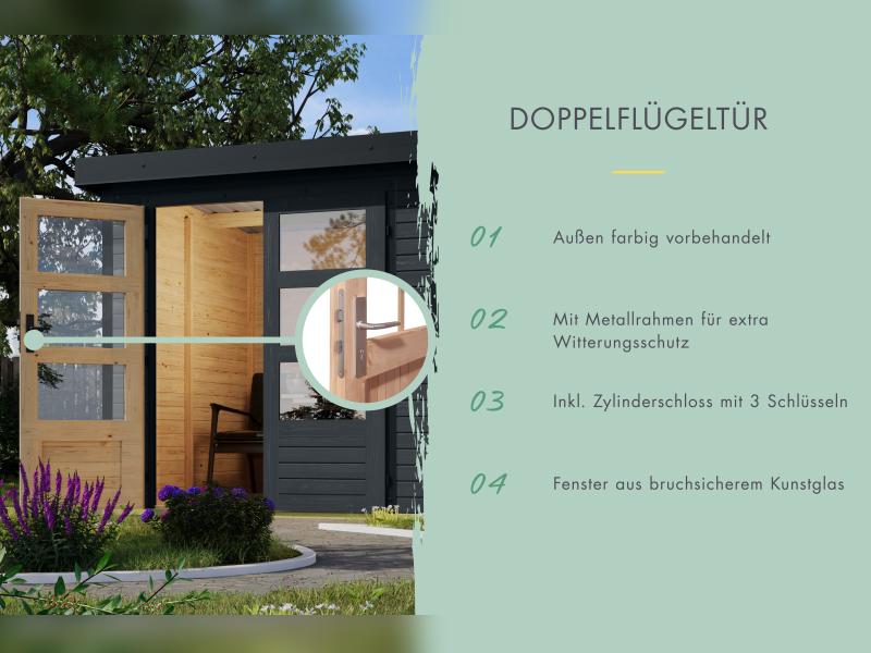 Karibu Hybrid Gartenhaus Jupiter 5 C anthrazit/graualuminium - Image 6