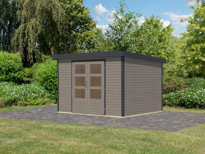 Karibu Hybrid Gartenhaus Jupiter 5 D wassergrau/anthrazit - Image 2