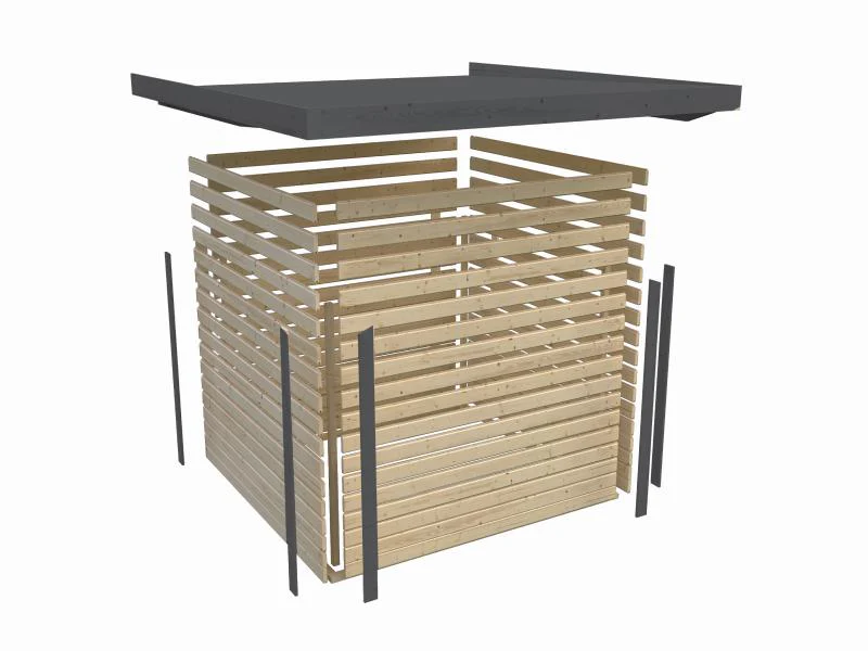 Karibu Hybrid Gartenhaus Jupiter B terragrau/anthrazit inkl. 2,40 m Anbaudach - Image 10