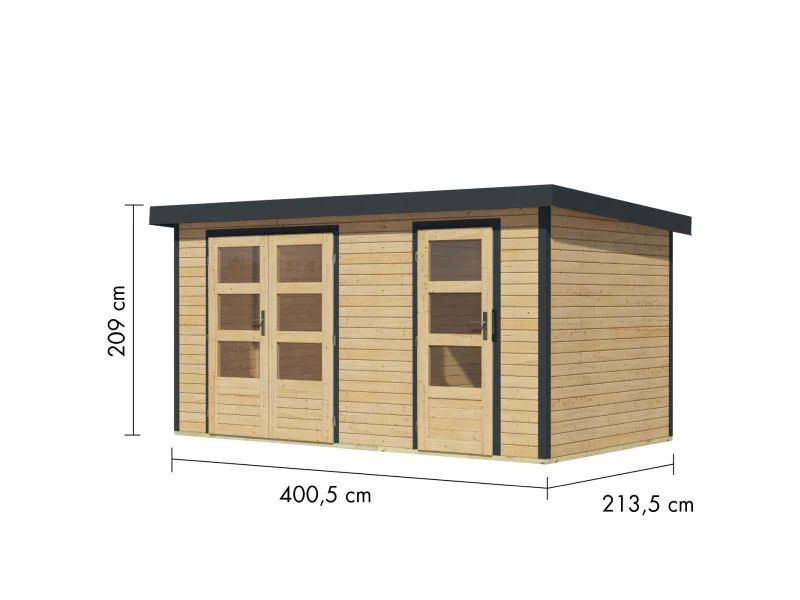Karibu Hybrid Gartenhaus Merkur 1 A naturbelassen/anthrazit - Image 3