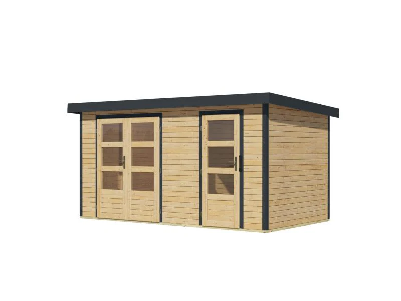 Karibu Hybrid Gartenhaus Merkur 1 A naturbelassen/anthrazit - Image 5