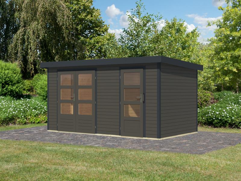 Karibu Hybrid Gartenhaus Merkur 1 B terragrau/anthrazit - Image 2