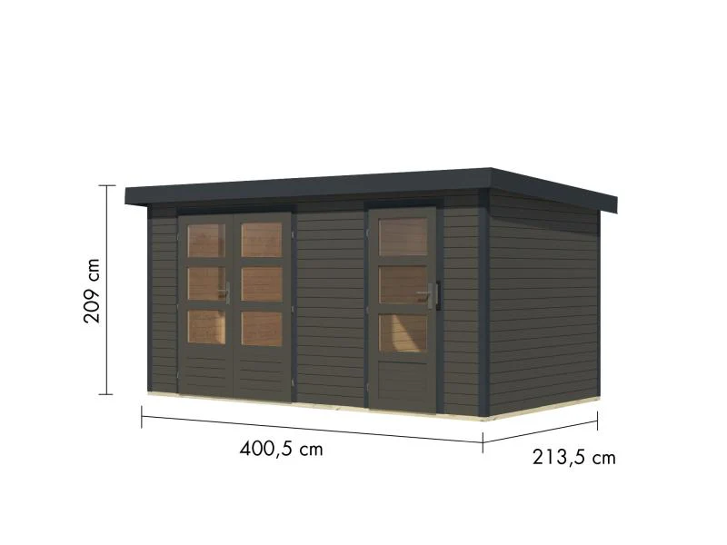 Karibu Hybrid Gartenhaus Merkur 1 B terragrau/anthrazit - Image 3