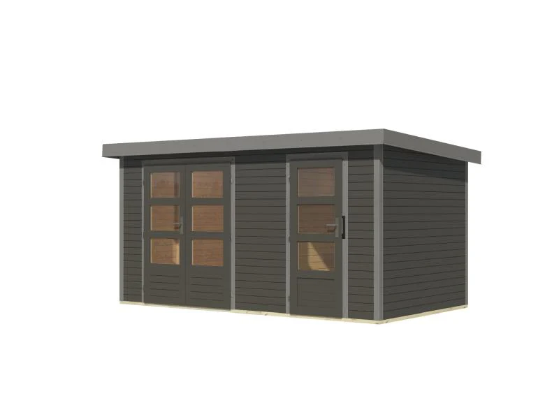 Karibu Hybrid Gartenhaus Merkur 1 B terragrau/graualuminium - Image 5