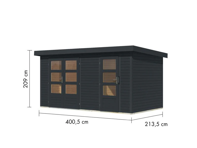 Karibu Hybrid Gartenhaus Merkur 1 C anthrazit/anthrazit - Image 3