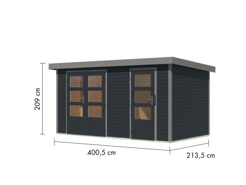Karibu Hybrid Gartenhaus Merkur 1 C anthrazit/graualuminium - Image 3