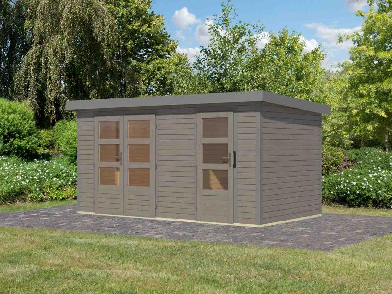 Karibu Hybrid Gartenhaus Merkur 1 D wassergrau/graualuminium - Image 2