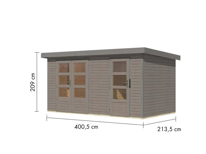 Karibu Hybrid Gartenhaus Merkur 1 D wassergrau/graualuminium - Image 3
