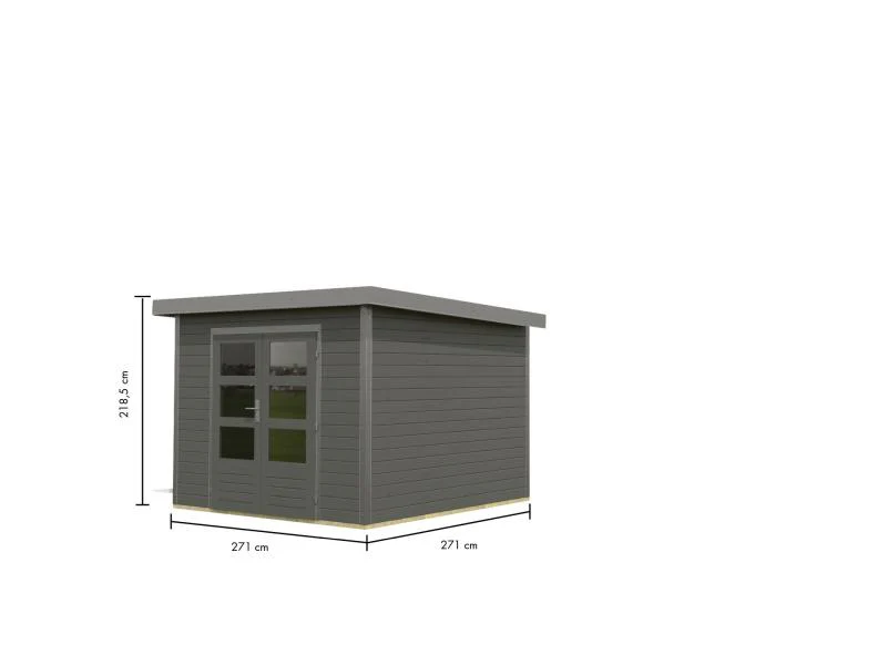 Karibu Hybrid Gartenhaus Pluto 6 B, terragrau/graualuminium, 28 mm - Image 3