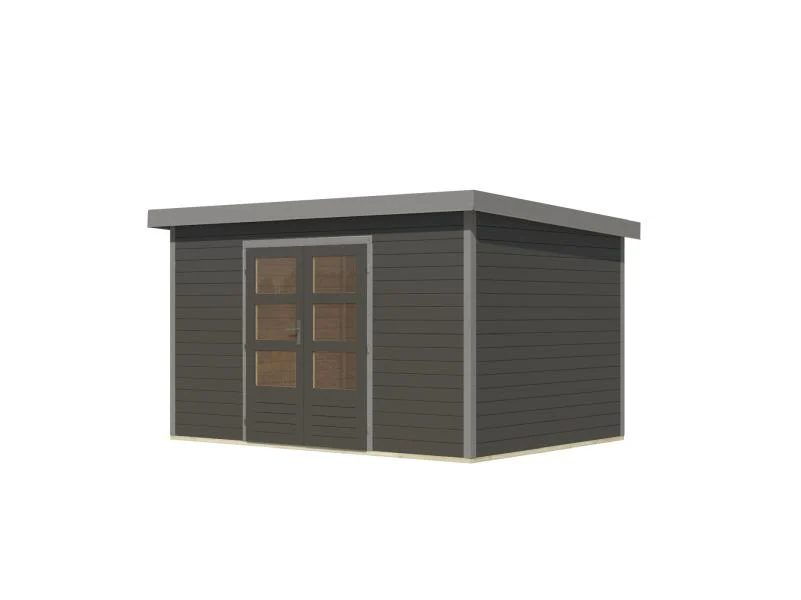 Karibu Hybrid Gartenhaus Pluto 7 B, terragrau/graualuminium, 28 mm - Image 5