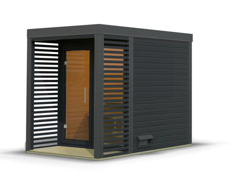 Karibu Hybrid Saunahaus Ares 1, anthrazit/anthrazit -ohne Ofen- - Image 4