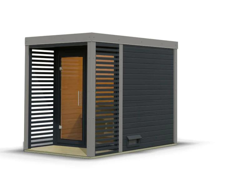 Karibu Hybrid Saunahaus Ares 1, anthrazit/graualuminium -ohne Ofen- - Image 4