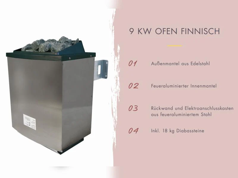 Karibu Hybrid Saunahaus Ares 1, naturbelassen/anthrazit -inkl. 9 kW Ofen ext. Steuerung- - Image 5