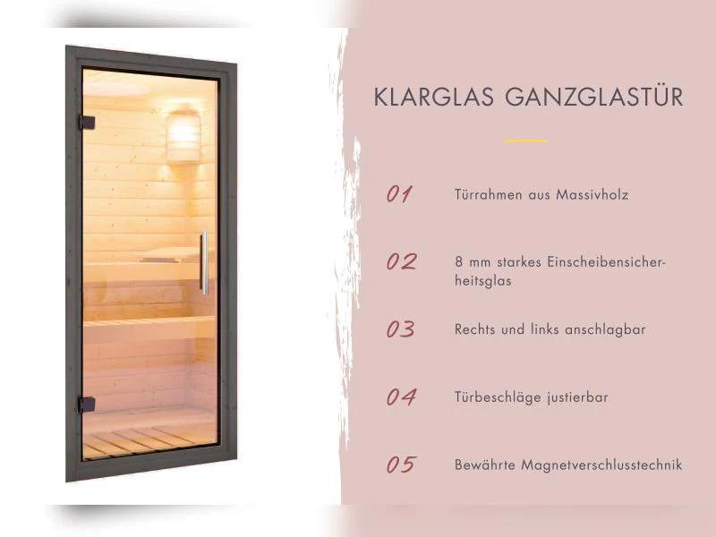 Karibu Hybrid Saunahaus Ares 2, anthrazit/anthrazit -inkl. 9 kW Ofen ext. Steuerung- - Image 8