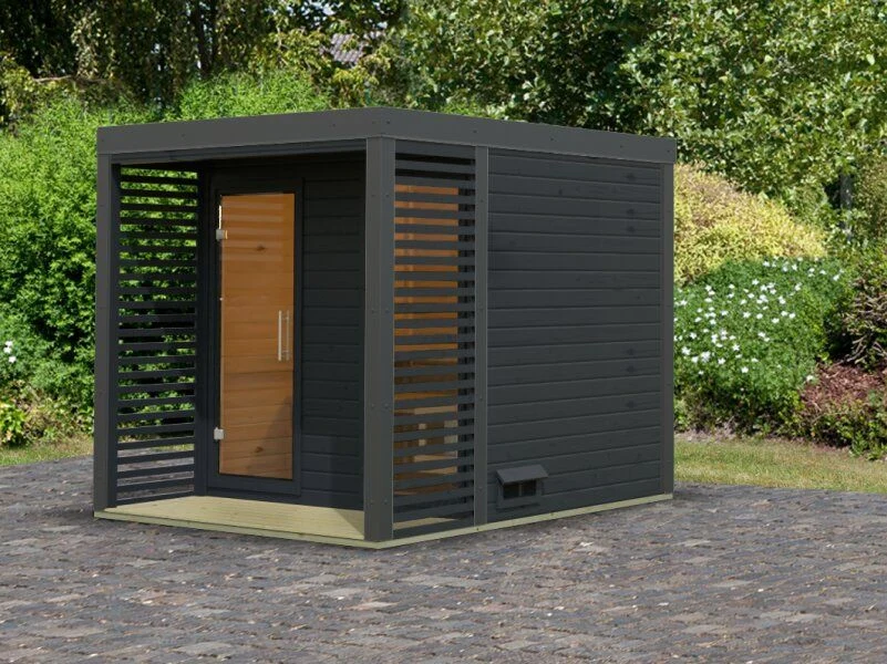 Karibu Hybrid Saunahaus Ares 2, anthrazit/anthrazit -ohne Ofen- - Image 2