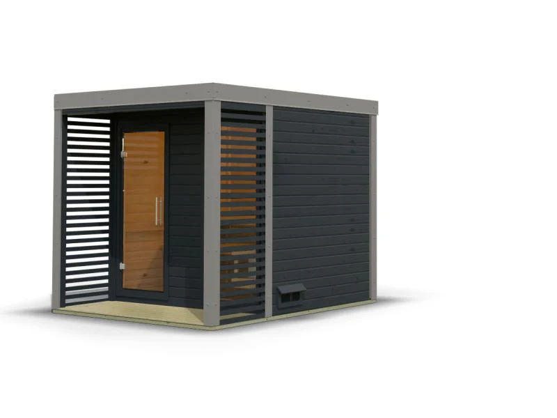 Karibu Hybrid Saunahaus Ares 2, anthrazit/graualuminium -ohne Ofen- - Image 4