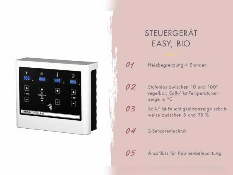 Karibu Hybrid Saunahaus Ares 2, naturbelassen/anthrazit -inkl. 9 kW Bioofen ext. Steuerung- - Image 6