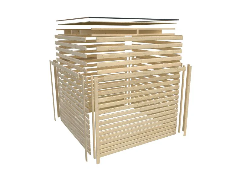 Karibu Hybrid Saunahaus Ares 2, naturbelassen/graualuminium -ohne Ofen- - Image 13