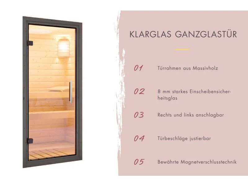 Karibu Hybrid Saunahaus Ares 3, anthrazit/graualuminium -ohne Ofen- - Image 11