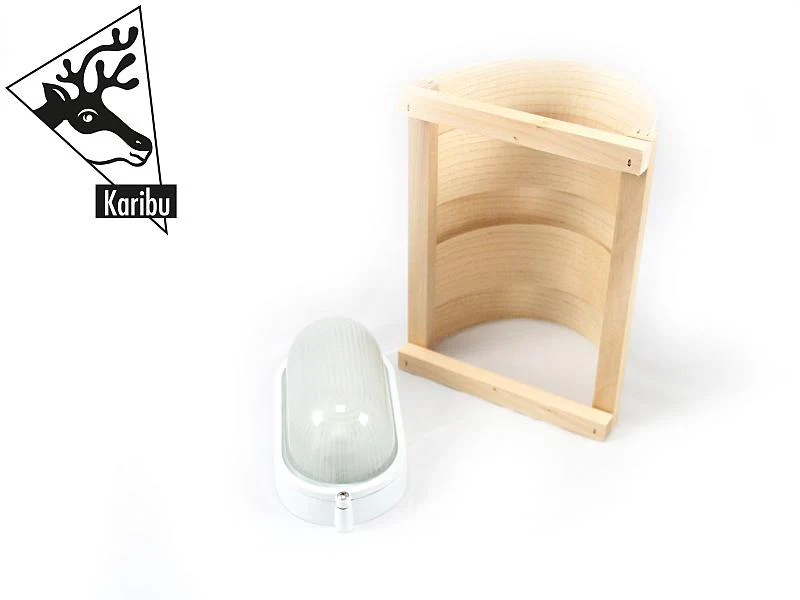 Karibu Leuchten Set mit Saunaleuchte Classic und Anschlusskabel (Starkstrom) - Image 3
