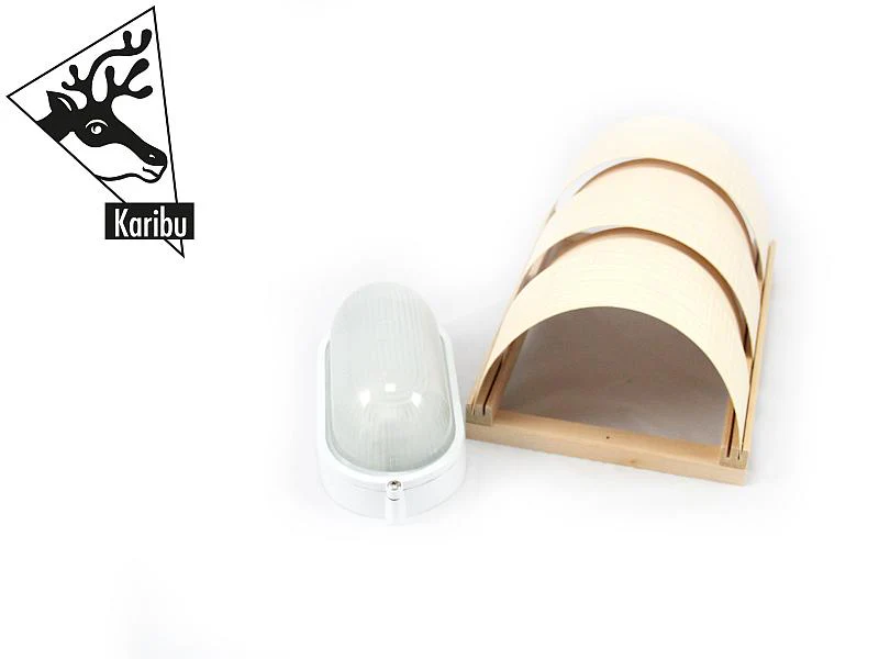 Karibu Leuchten Set mit Saunaleuchte Classic und Anschlusskabel (Starkstrom) - Image 4