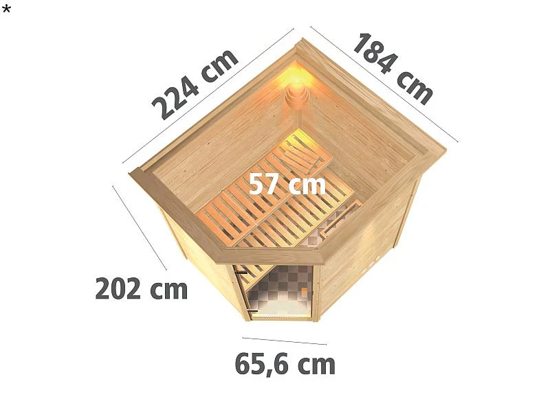 Karibu Massivholzsauna Mia 38 mm - Image 3
