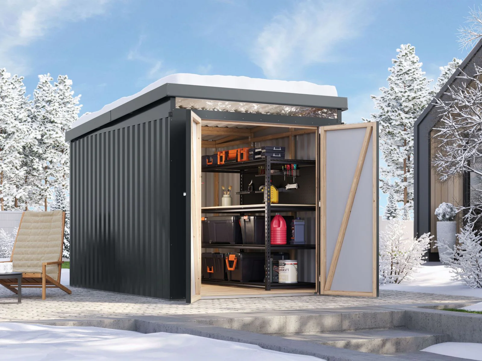 Karibu Metallgerätehaus Iridium 2,5 in Anthrazit - Image 2