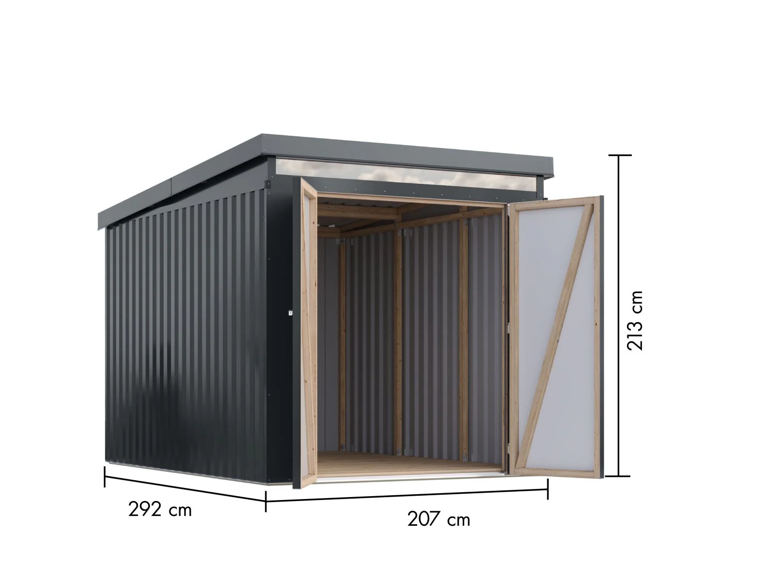 Karibu Metallgerätehaus Iridium 2,5 in Anthrazit - Image 3
