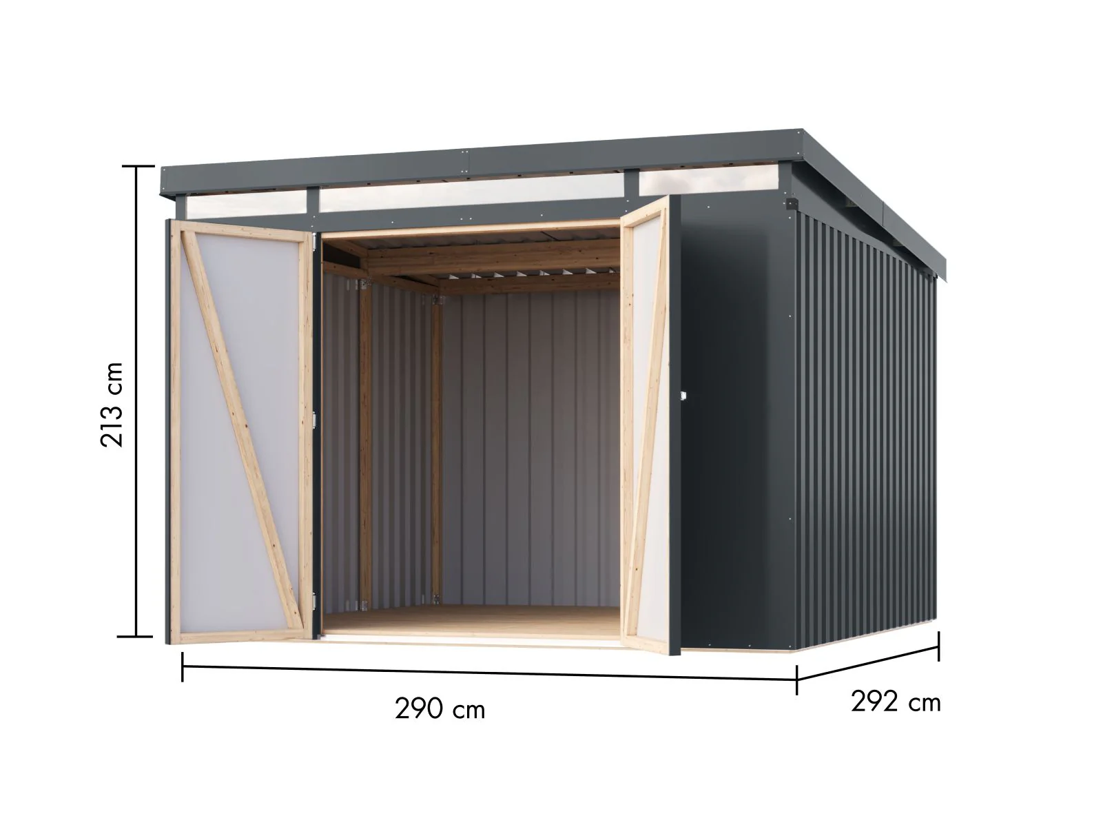 Karibu Metallgerätehaus Iridium 3,5 in Anthrazit - Image 2