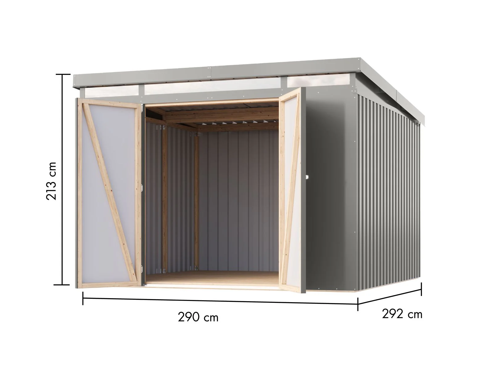 Karibu Metallgerätehaus Iridium 3,5 in Graualuminium - Image 2