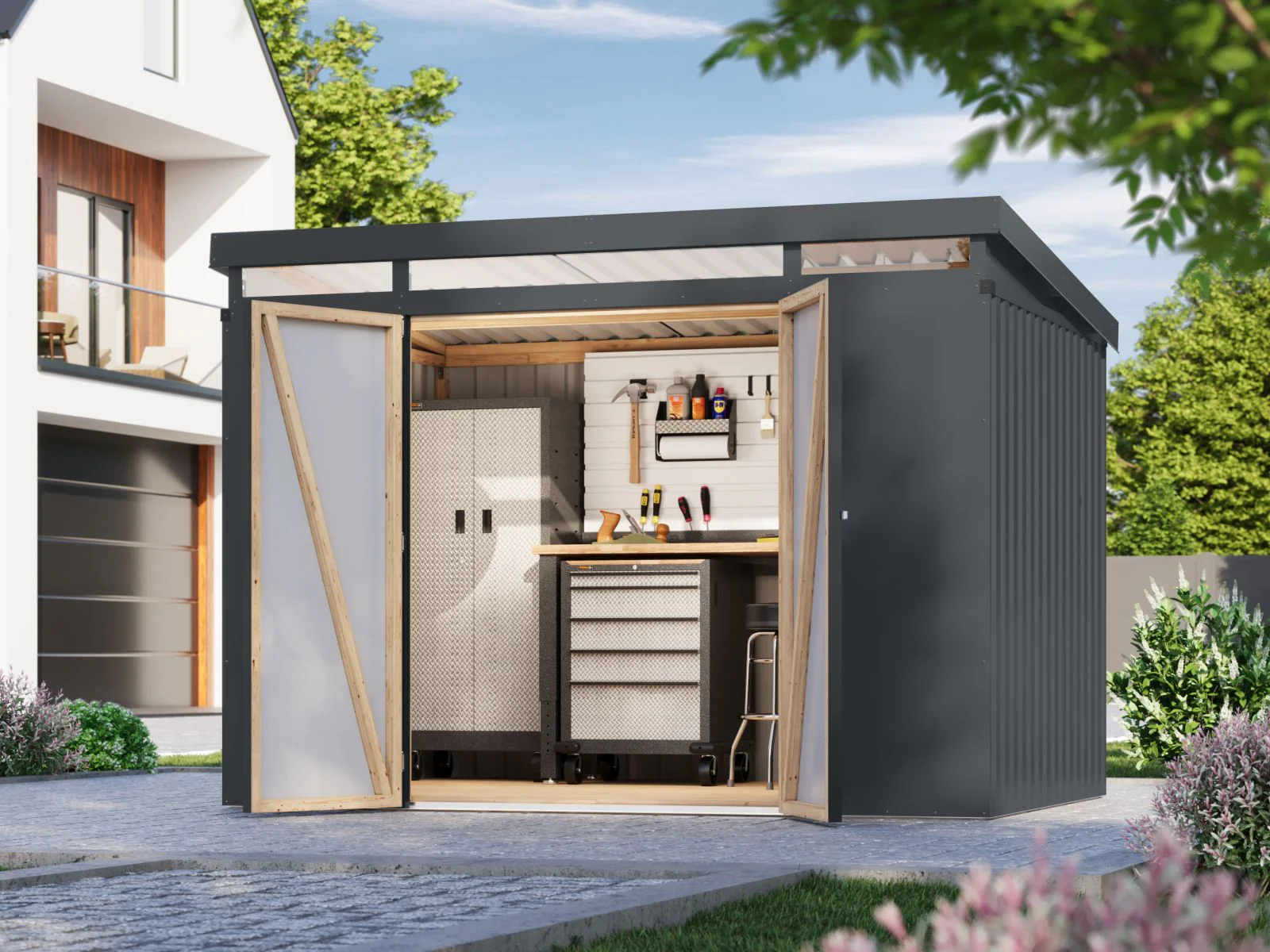 Karibu Metallgerätehaus Iridium 3 in Anthrazit
