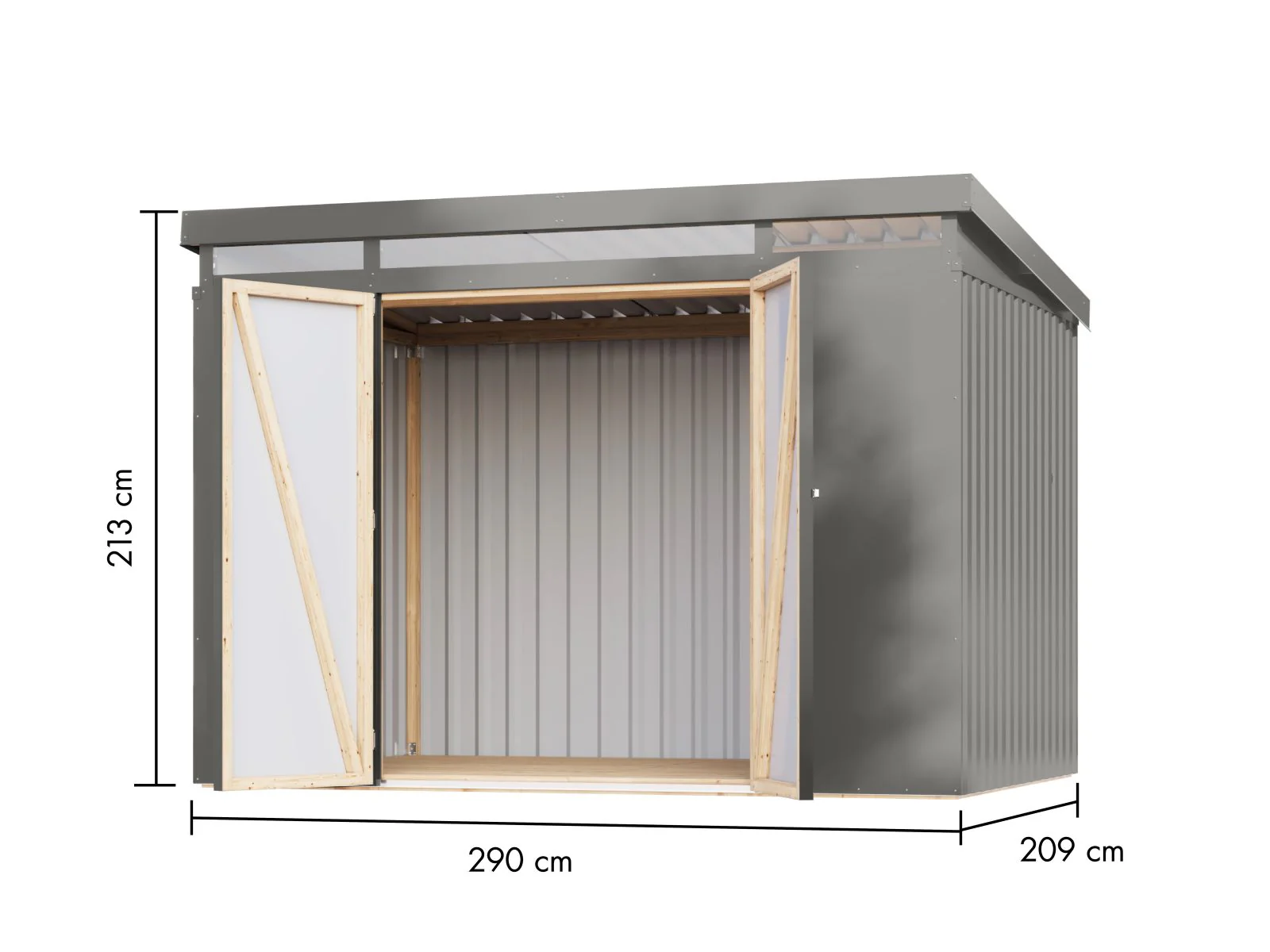 Karibu Metallgerätehaus Iridium 3 in Graualuminium - Image 2