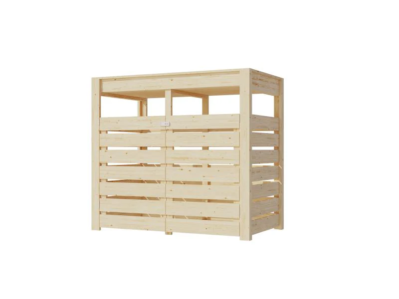 Karibu Mülltonnenbox, natur, für 2 Tonnen inkl. Hochbeet - Image 4