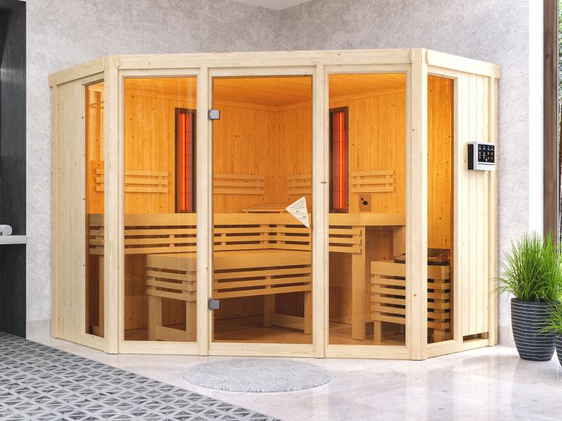 Karibu Multifunktions-Sauna Asta mit 9 kW Bioofen und Infrarotstrahler - Image 4