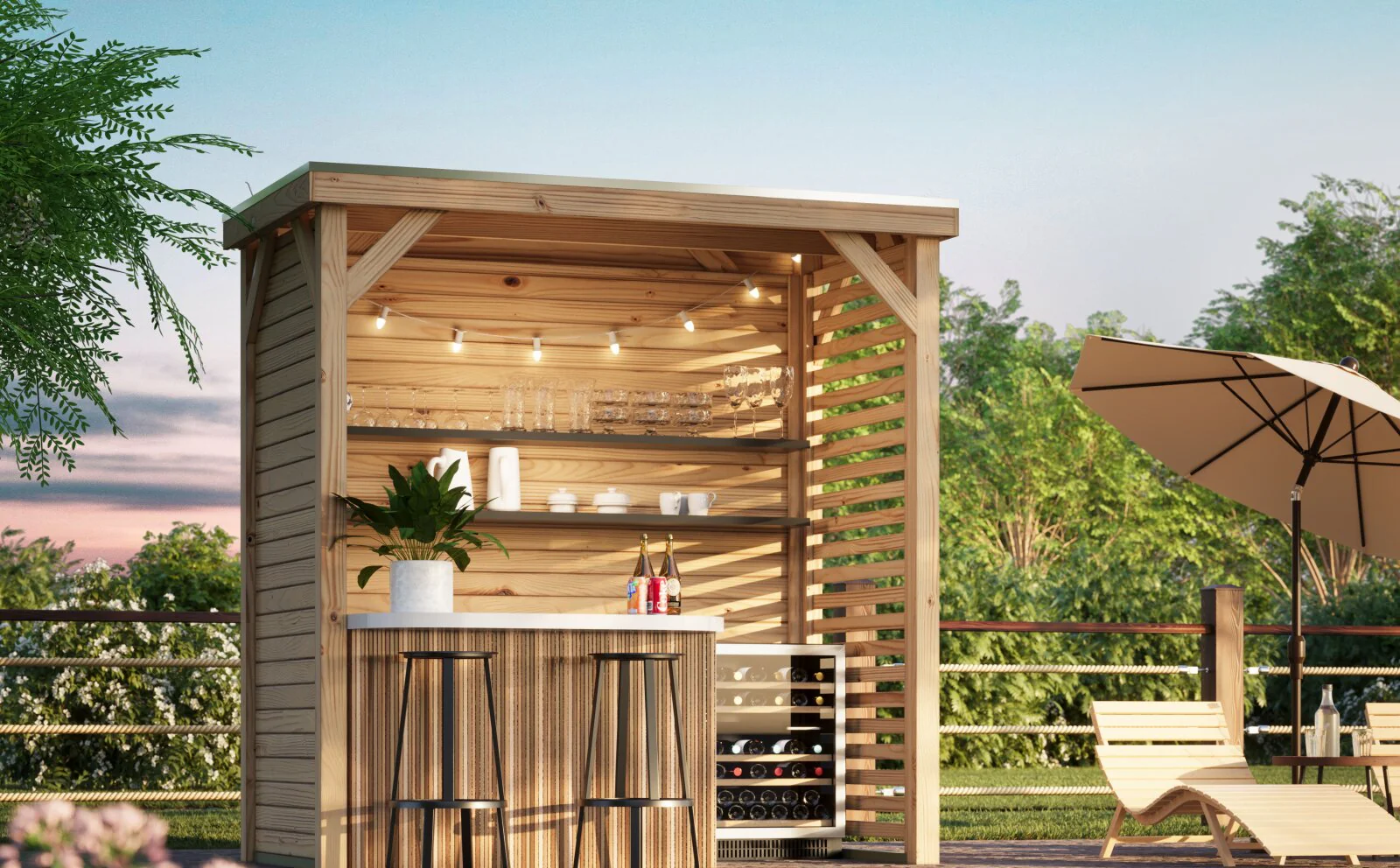 Karibu Pavillon Cubeco halb, natur - Image 3