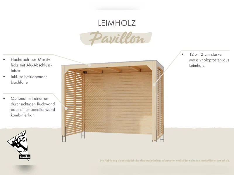 Karibu Pavillon Cubus halb, natur - Image 4