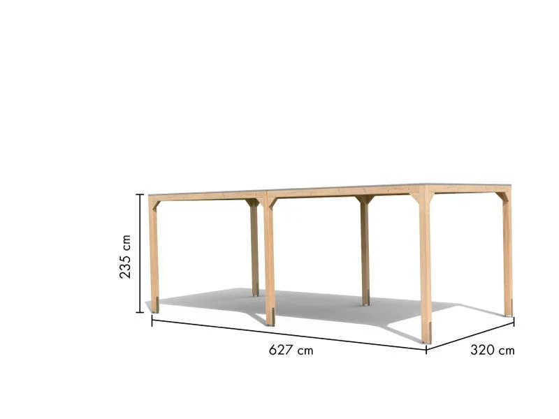 Karibu Pavillon Cubus im Set mit 1 Verlängerung, natur - Image 4