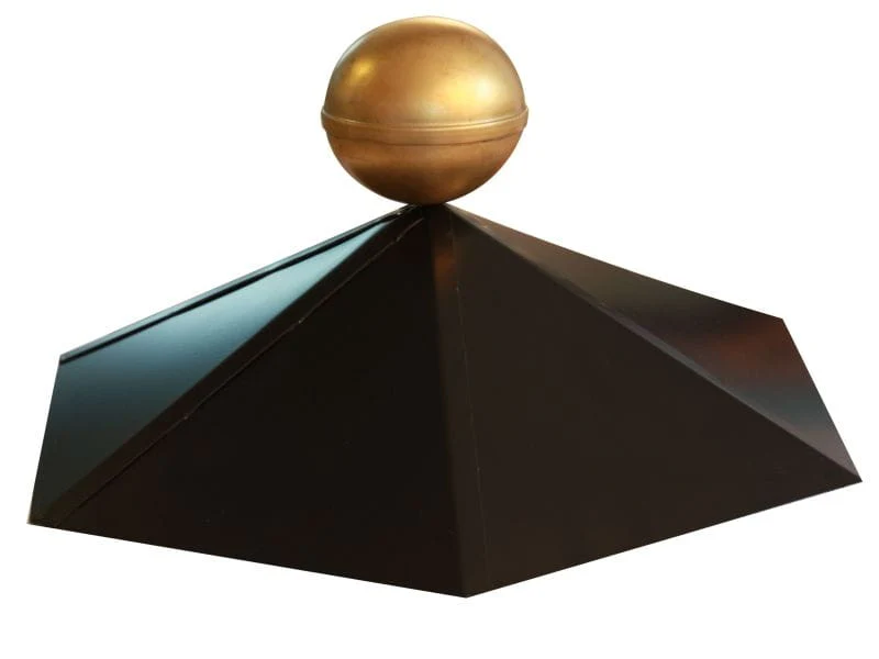Karibu Pavillonhaube 6-Eck schwarz mit Messingkugel - Image 2