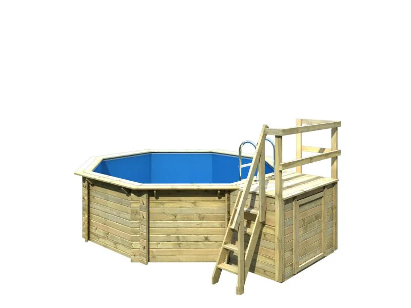 Karibu Pool Modell 1 Variante B, mit Terrasse im Set inkl. Filteranlage und Skimmer - Image 2