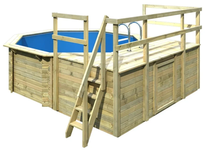 Karibu Pool Modell 1 Variante D, mit Terrasse im Set inkl. Filteranlage und Skimmer - Image 2