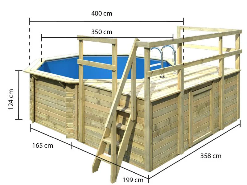 Karibu Pool Modell 1 Variante D, mit Terrasse im Set inkl. Filteranlage und Skimmer - Image 3