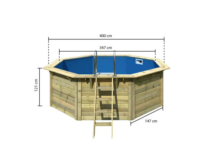 Karibu Pool Modell 1 X im Set mit Filteranlage und Skimmer, kdi - Folie Blau - Image 3